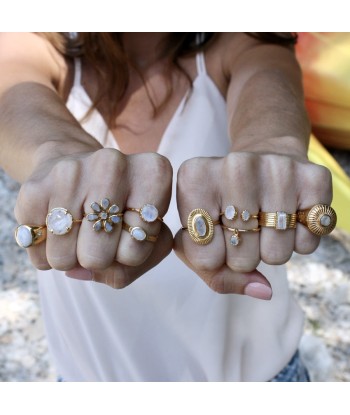 Bague dorée et pierre le des métaux précieux