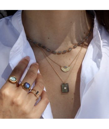 Collier doré et labradorite le concept de la Pate a emporter 