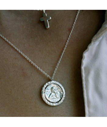 Collier argent 925 medaille ange chez Cornerstreet bien 