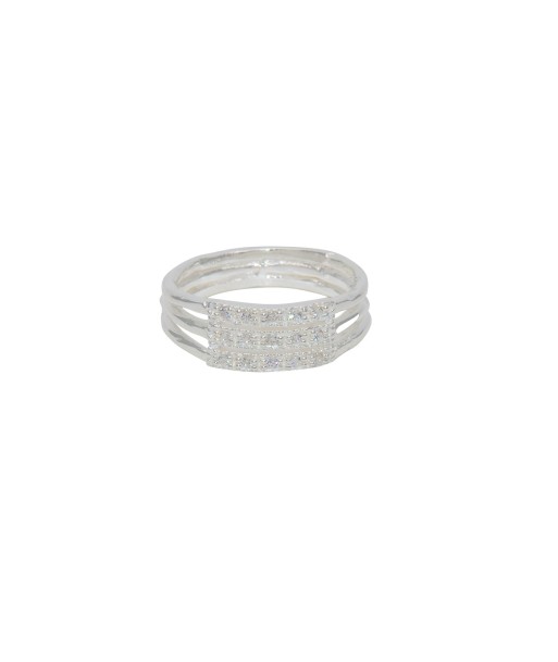 Bague argent 925 3 anneaux et zircons paiement sécurisé