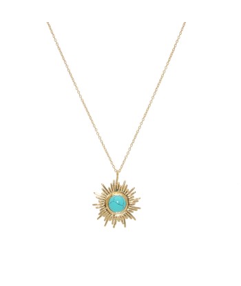 Collier doré pendentif soleil et pierre du meilleur 