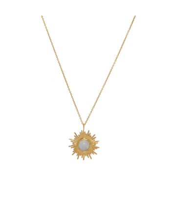 Collier doré pendentif soleil et pierre du meilleur 