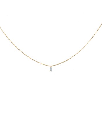 Collier or et diamant baguette 0,04K 50% de réduction en Octobre 2024