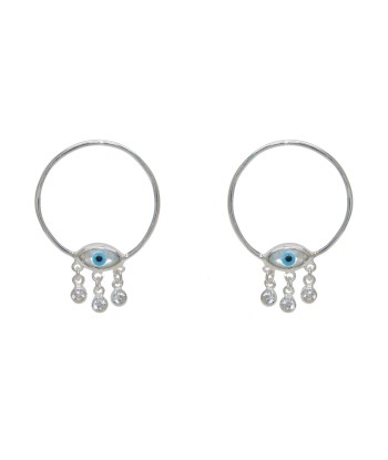 Boucles argent 925 oeil nacre et zircons 2023