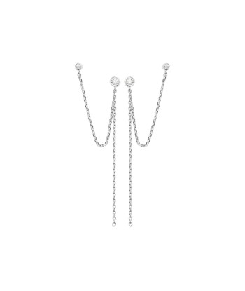 Boucles d'oreilles pendantes Asmae en argent basket pas cher