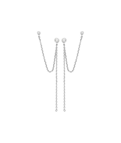 Boucles d'oreilles pendantes Asmae en argent basket pas cher