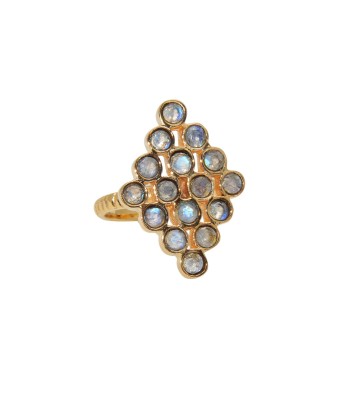 Bague dorée losange et pierre 50-70% off 