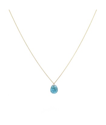 Collier or 18k et tourmaline bleue Faites des économies