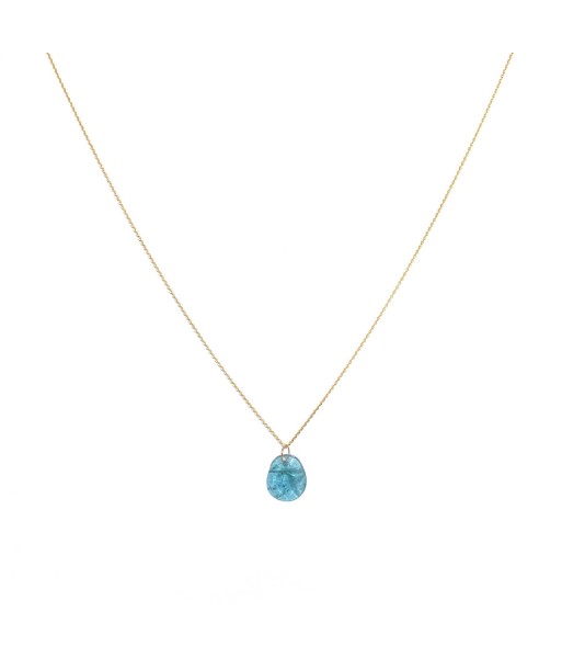 Collier or 18k et tourmaline bleue Faites des économies