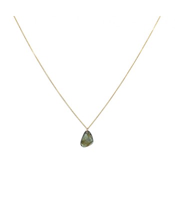 Collier or 18k et tourmaline noire solde