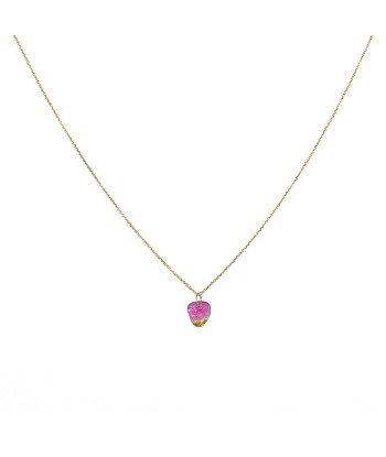 Collier or 18k et tourmaline rose Les magasins à Paris