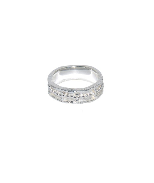 Bague anneau martelé en argent 925 en stock