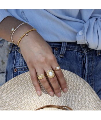 Bague plaque rose des vents dorée à l'or fin 18k vente chaude votre 