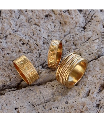 Bague anneau tressé doré à l'or fin 18k online