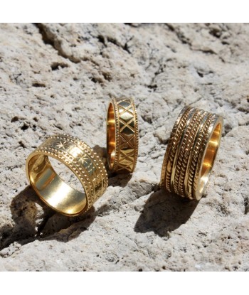 Bague anneau tressé doré à l'or fin 18k online