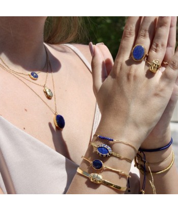 Bracelet doré et lapis en linge