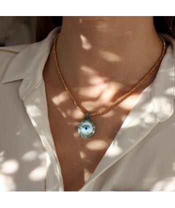 Collier cordon et oeil en nacre chez Cornerstreet bien 