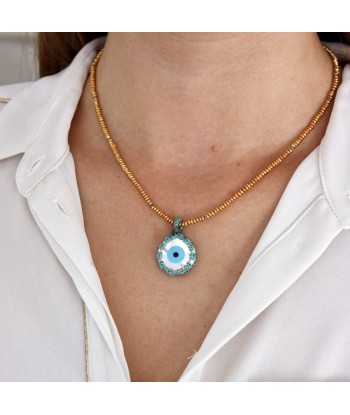 Collier cordon et oeil en nacre chez Cornerstreet bien 