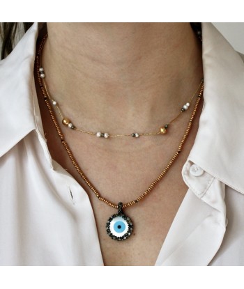 Collier cordon et oeil en nacre chez Cornerstreet bien 