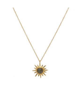 Collier doré soleil et pierre cabochon l'achat 