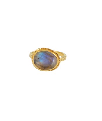 Bague dorée pierre cabochon ovale online