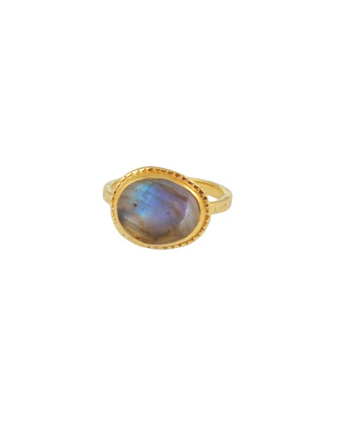 Bague dorée pierre cabochon ovale online