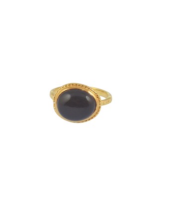 Bague dorée pierre cabochon ovale online