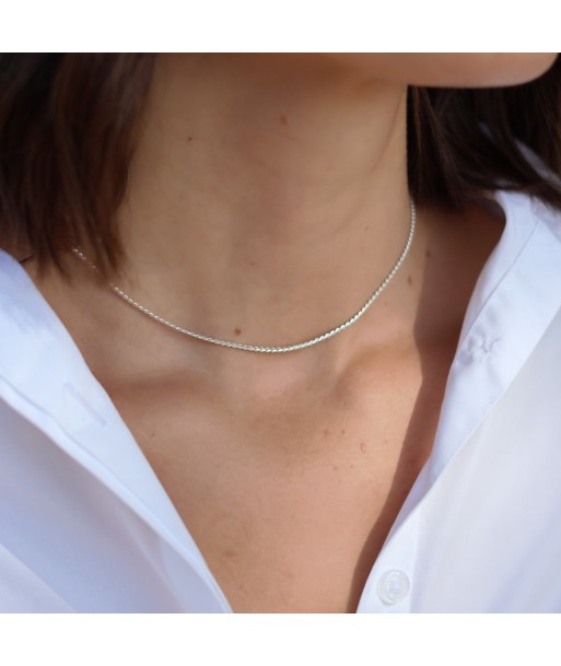 Collier argent maille gourmette bombée frappée prix pour 