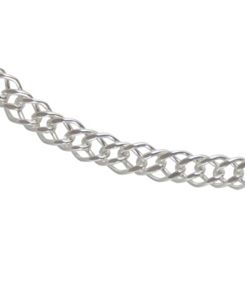 Collier argent maille double rombo basket pas cher