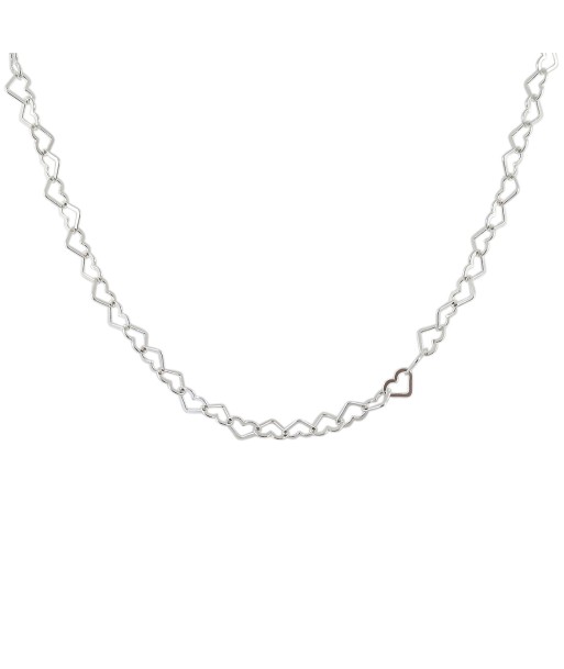 Collier argent maille coeur ou a consommer sur place