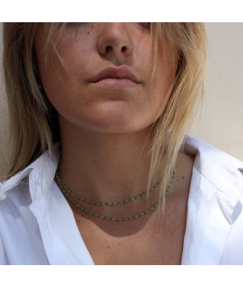 Collier doré Santa Maria en Onyx Verte les ctes