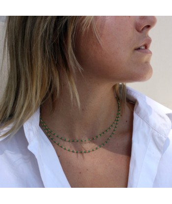 Collier doré Santa Maria en Onyx Verte les ctes