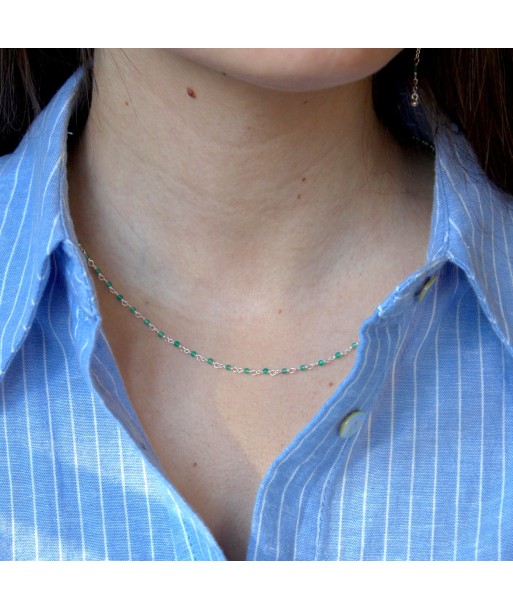 Collier Santa Maria en Argent 925 et Onyx Verte Les magasins à Paris