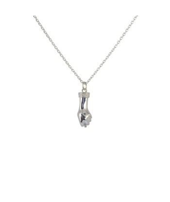 Collier argent 925 Mano figa et pierre en ligne