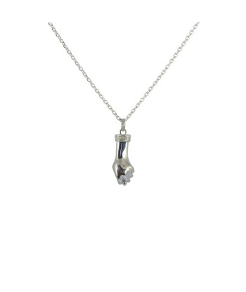 Collier argent 925 Mano figa et pierre en ligne