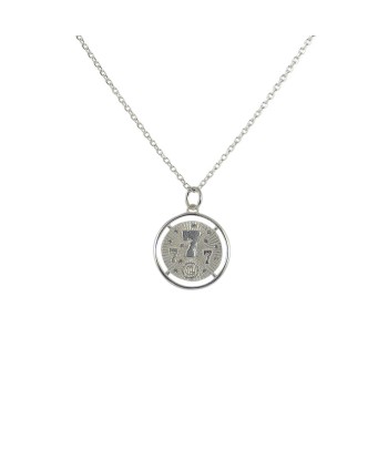 Collier medaille argent 925  porte bonheur 7 des créatures d'habitude