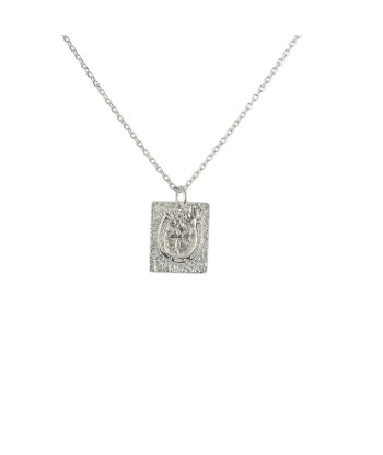 Collier argent 925  fer à cheval trèfle et pierre Venez acheter