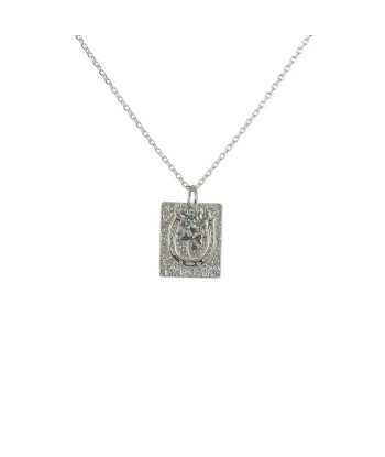 Collier argent 925  fer à cheval trèfle et pierre Venez acheter