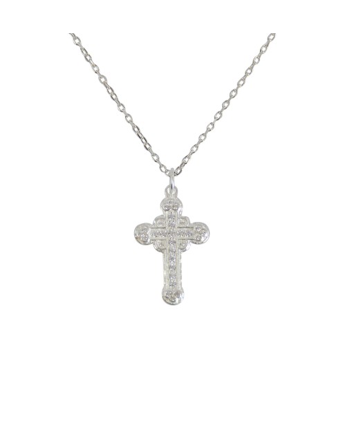 Collier croix argent 925 et zircons Dans la société mordern