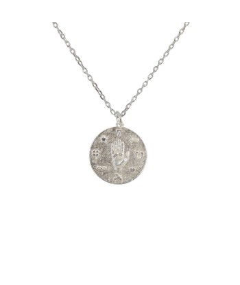 Collier argent 925 médaille martelée et main Les magasins à Paris et en Île-de-France