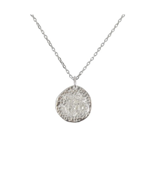 Collier argent 925 médaille OM zircons d'Europe débarque