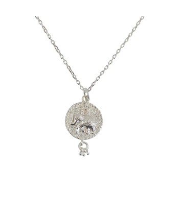 Collier argent 925 médaille éléphant les muscles