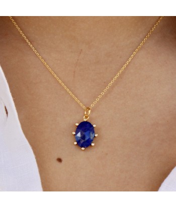 Collier doré pierre ovale ovale et zircons Vous souhaitez 