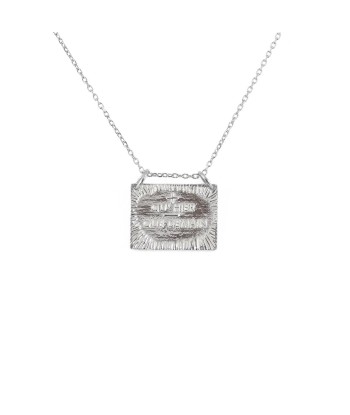 Collier plaque argent 925 "+ qu'hier - que demain" de la marque