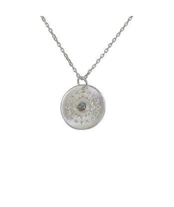 Collier argent 925 médaille oeil pierre et zircons Faites des économies