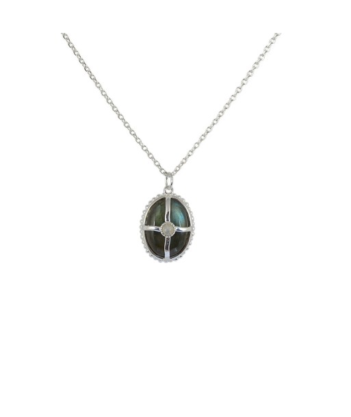 Collier argent 925 labradorite cabochon et cage de l' environnement