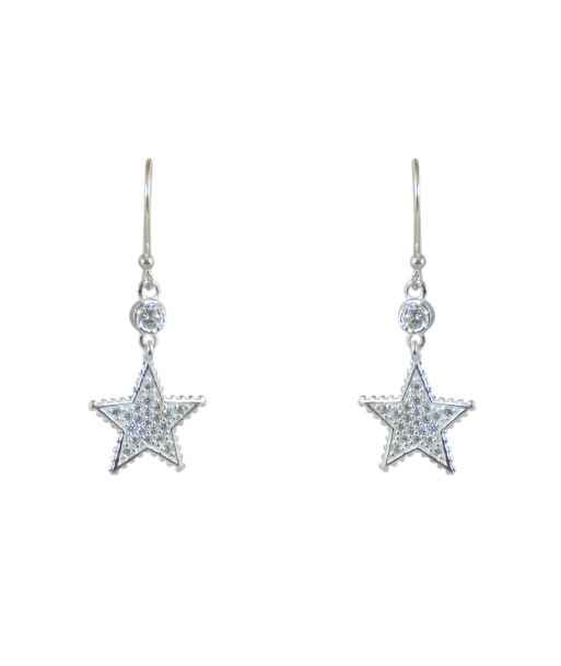 Boucles argent 925 étoile et zircons de France