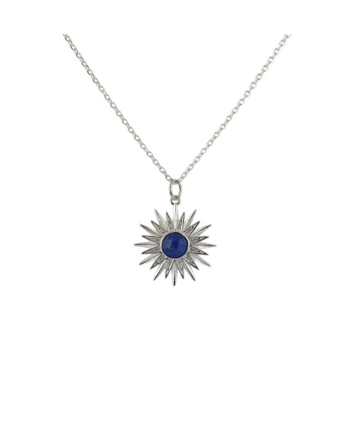 Collier argent 925 pendentif soleil et pierre facettée online