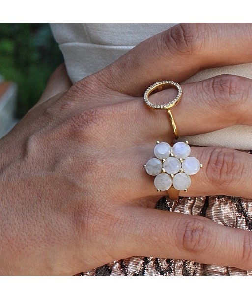 Bague dorée fleur en pierre vente chaude votre 