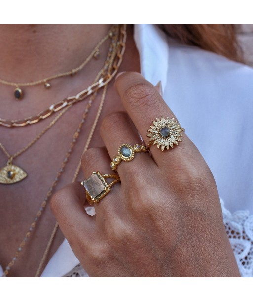 Bague dorée marguerite et pierre Faites des économies